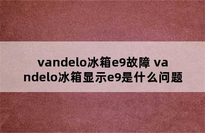 vandelo冰箱e9故障 vandelo冰箱显示e9是什么问题